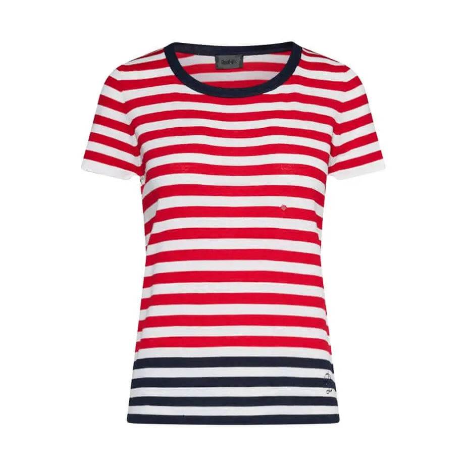 Maglia in viscosa a righe ROSSO-BIANCO DORABELLA XL
