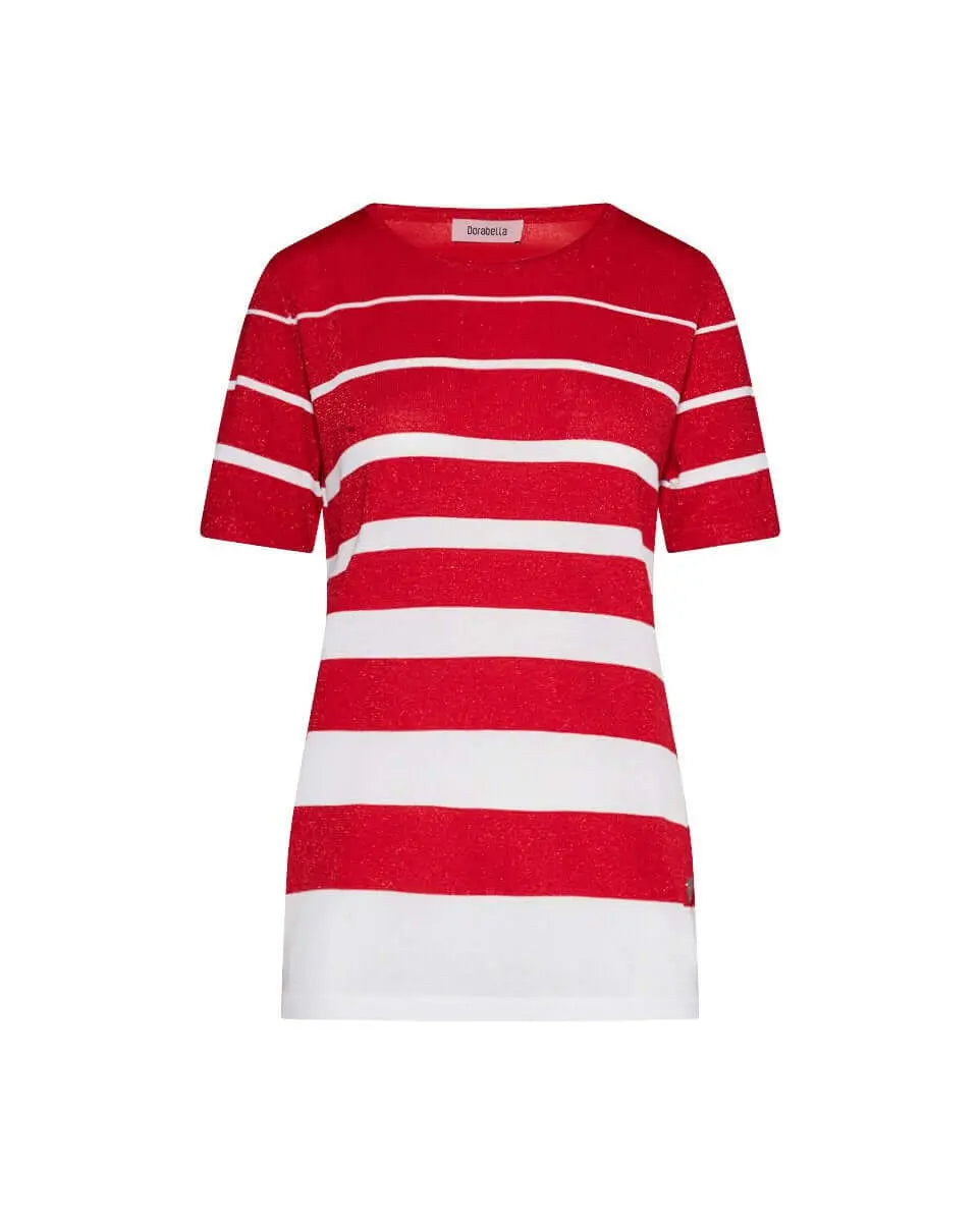 Maglia in viscosa a righe ROSSO DORABELLA XL