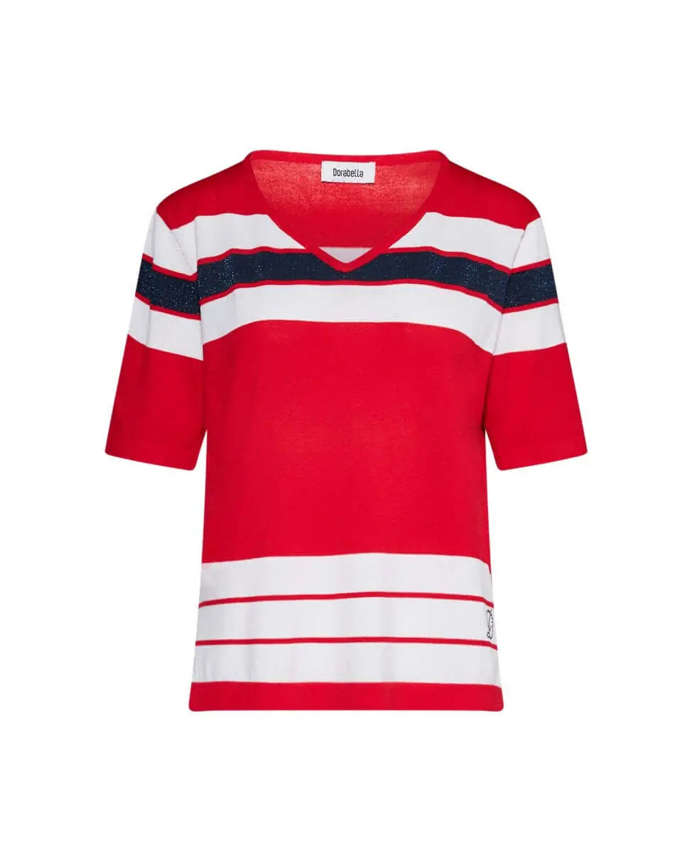 Maglia in viscosa a righe ROSSO DORABELLA PIU' XL