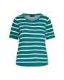 Maglia in viscosa a righe SMERALDO-BIANCO DORABELLA XL