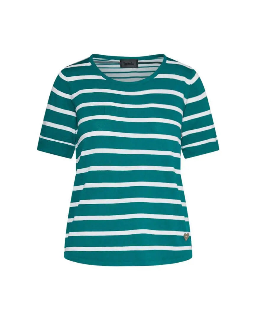 Maglia in viscosa a righe SMERALDO-BIANCO DORABELLA XL
