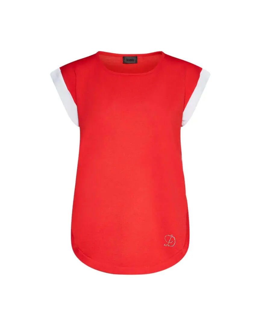 Maglia in viscosa con dettagli in georgette ARANCIO DORABELLA XL