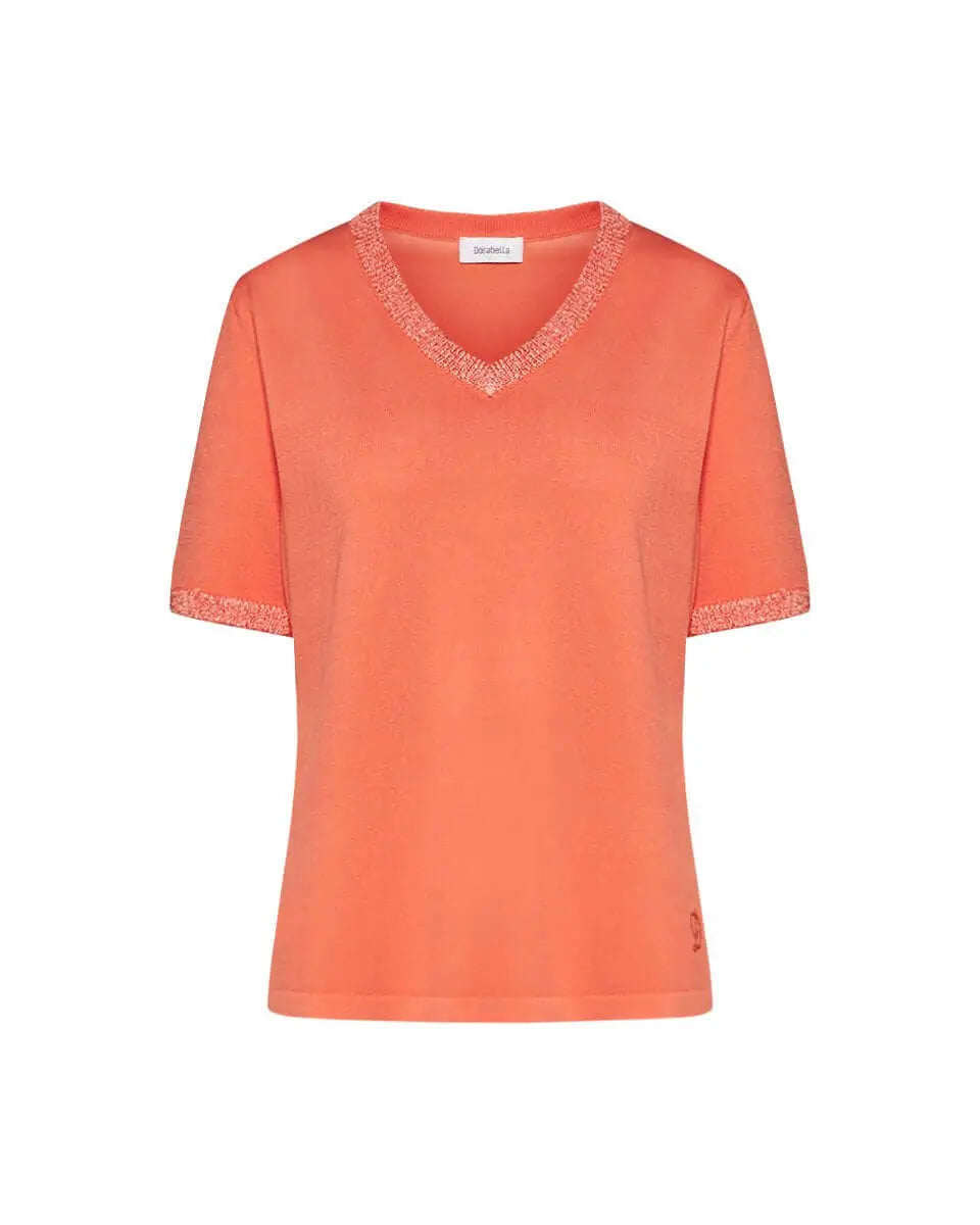 Maglia in viscosa con dettaglio paillettes ARANCIO DORABELLA XL
