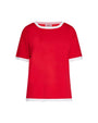 Maglia in viscosa con profili a contrasto ROSSO DORABELLA PIU' XL