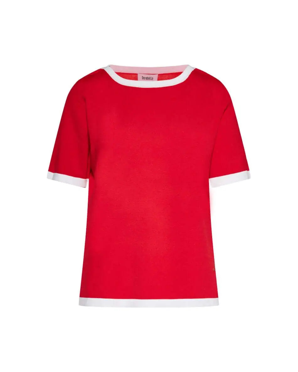 Maglia in viscosa con profili a contrasto ROSSO DORABELLA PIU' XL