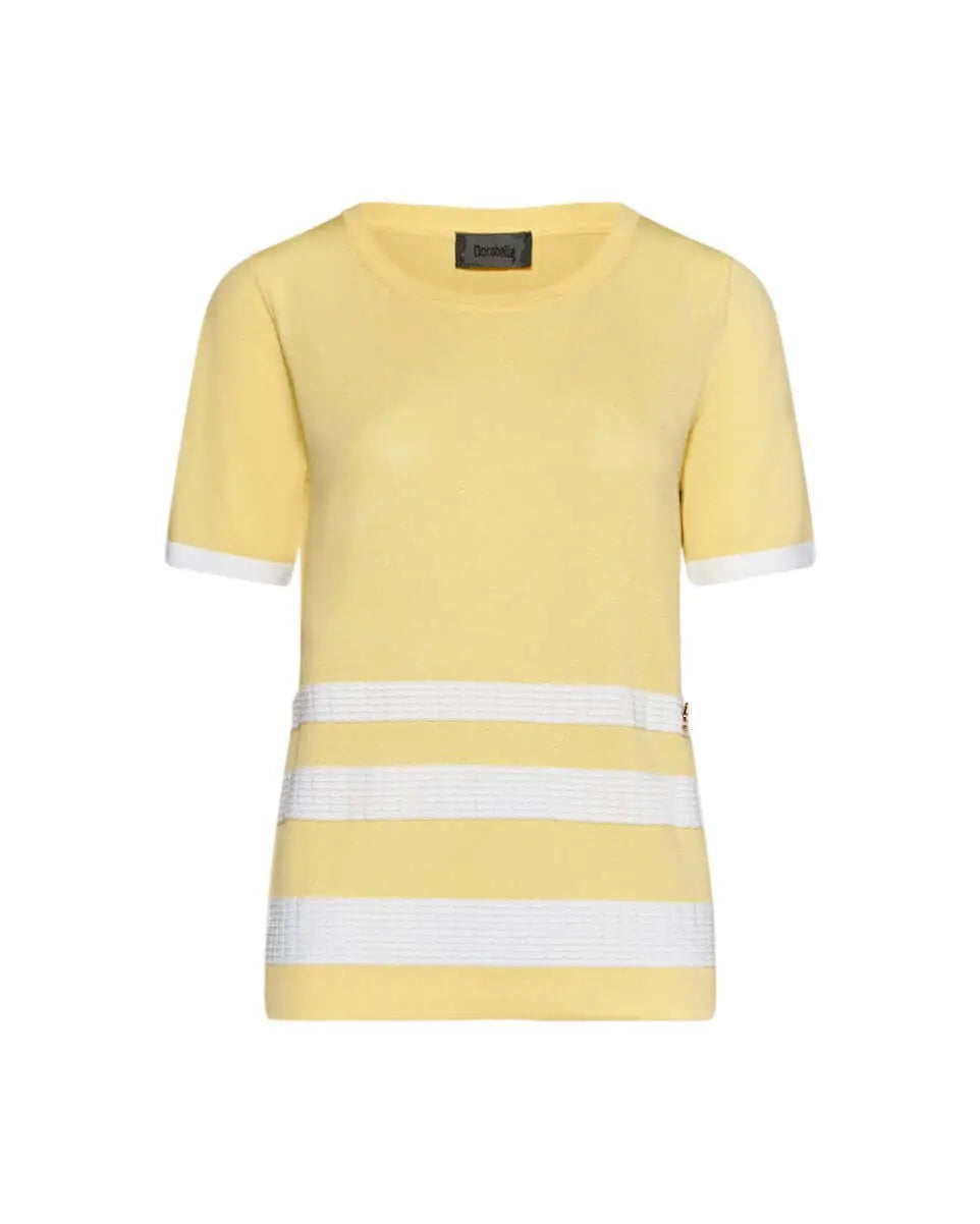 Maglia in viscosa con righe GIALLO-BIANCO DORABELLA XL
