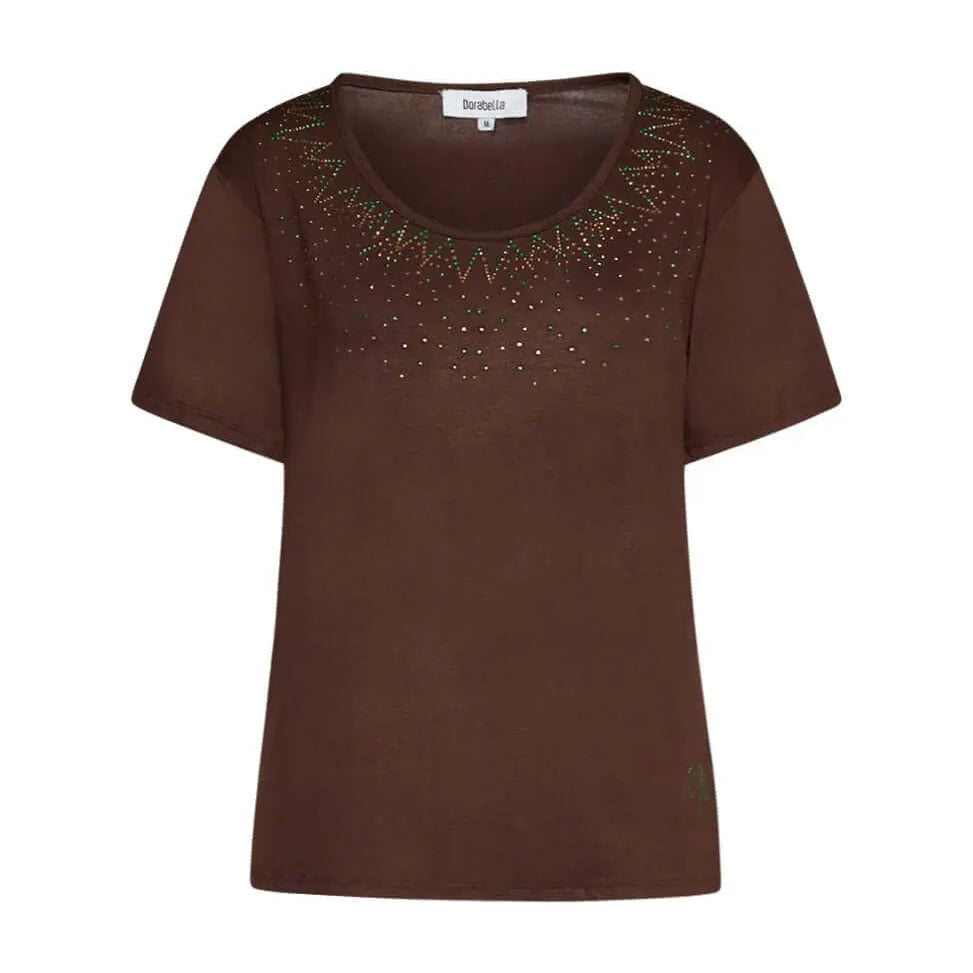 Maglia in viscosa con strass CACAO DORABELLA PIU' XL