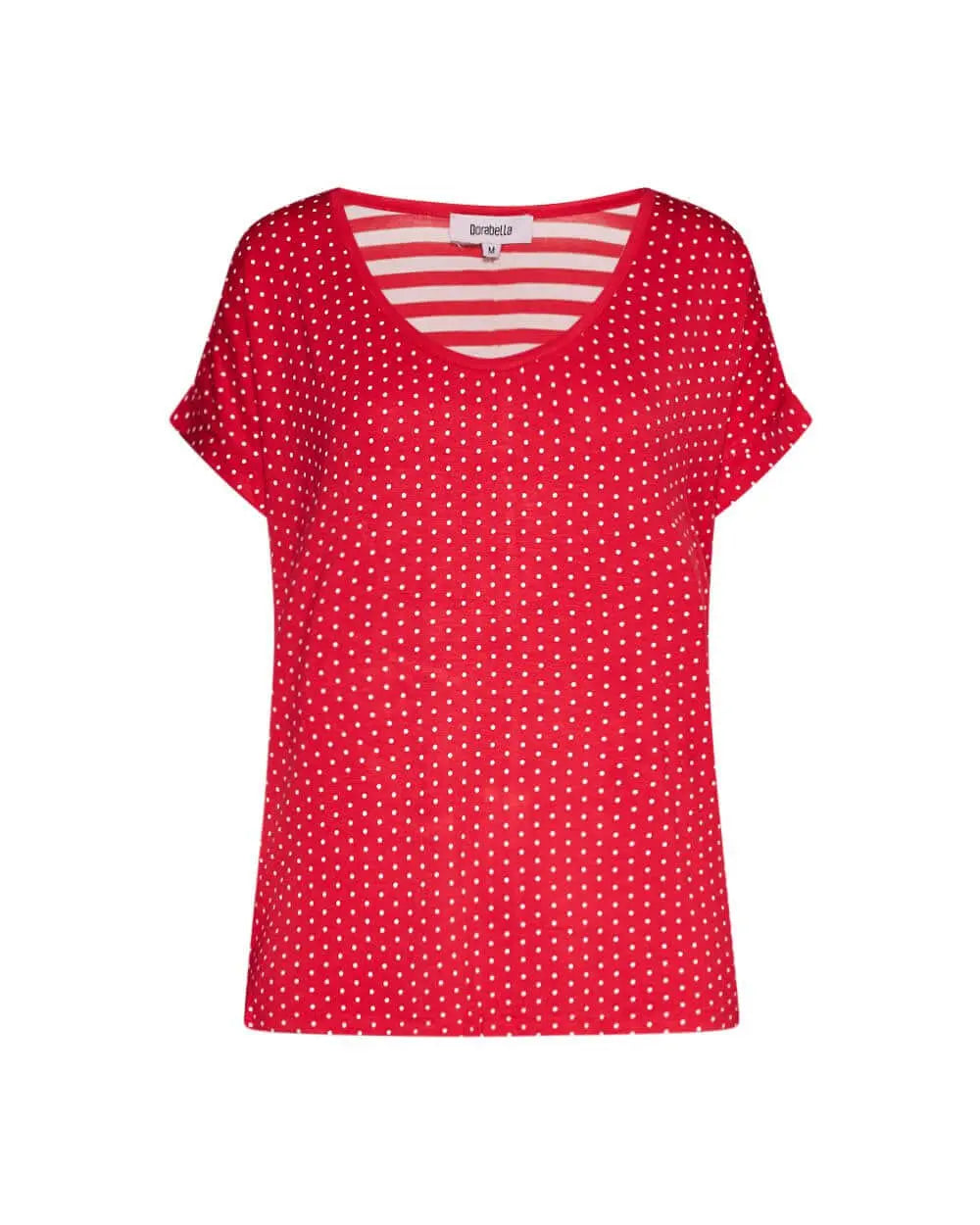 Maglia in viscosa fantasia pois/righe ROSSO DORABELLA PIU' XL