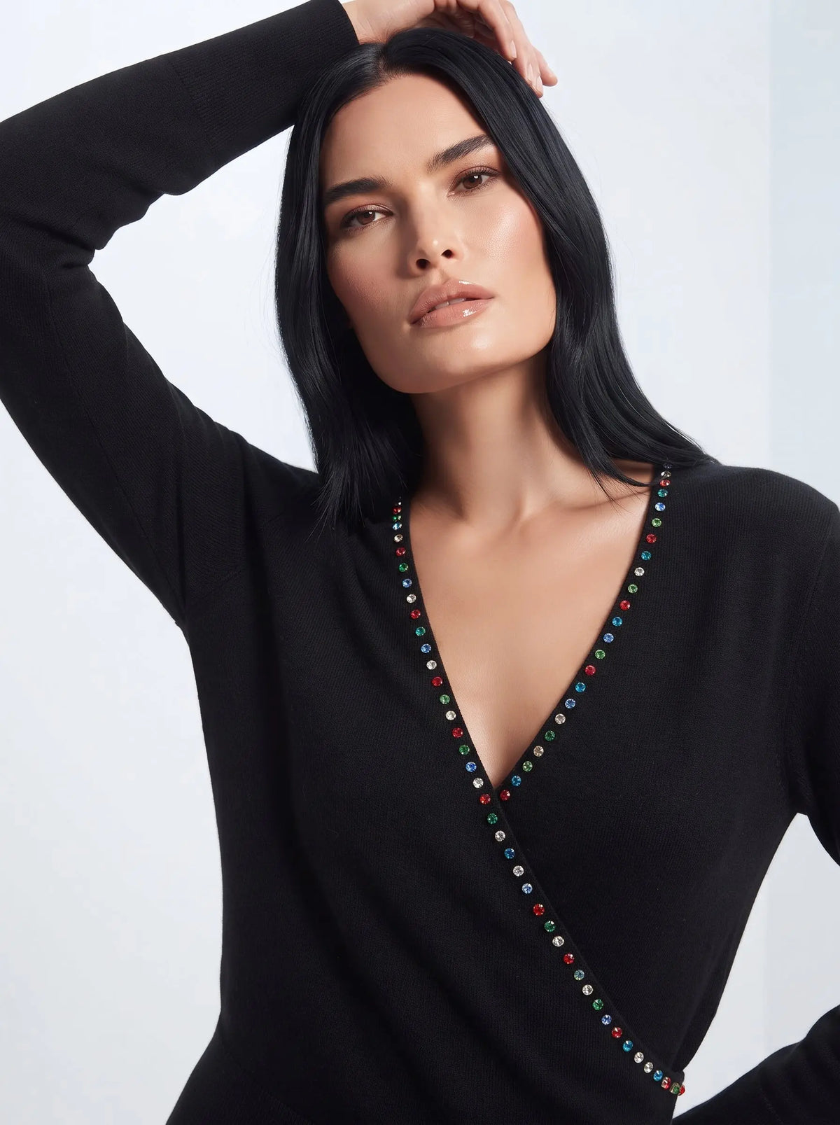 Maglia incrocio con strass DORABELLA