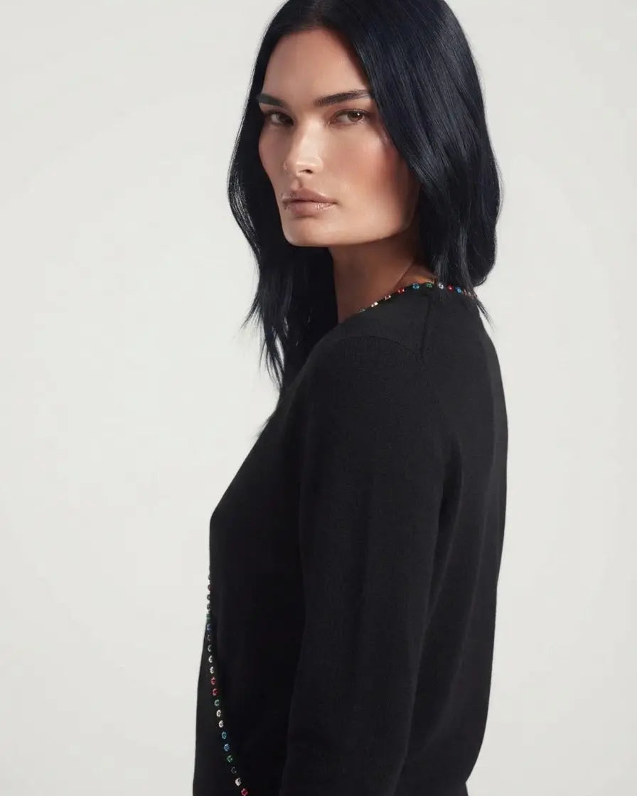 Maglia incrocio con strass DORABELLA