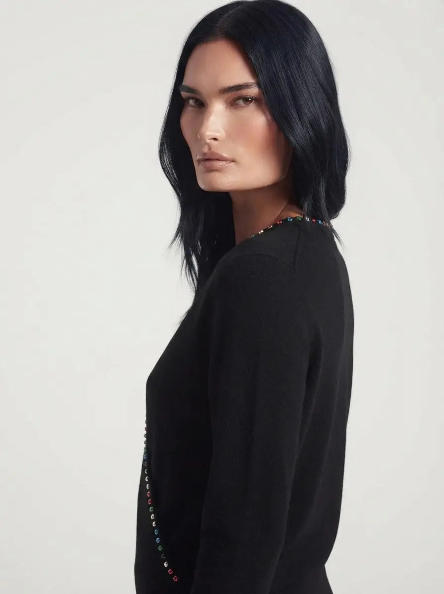 Maglia incrocio con strass DORABELLA