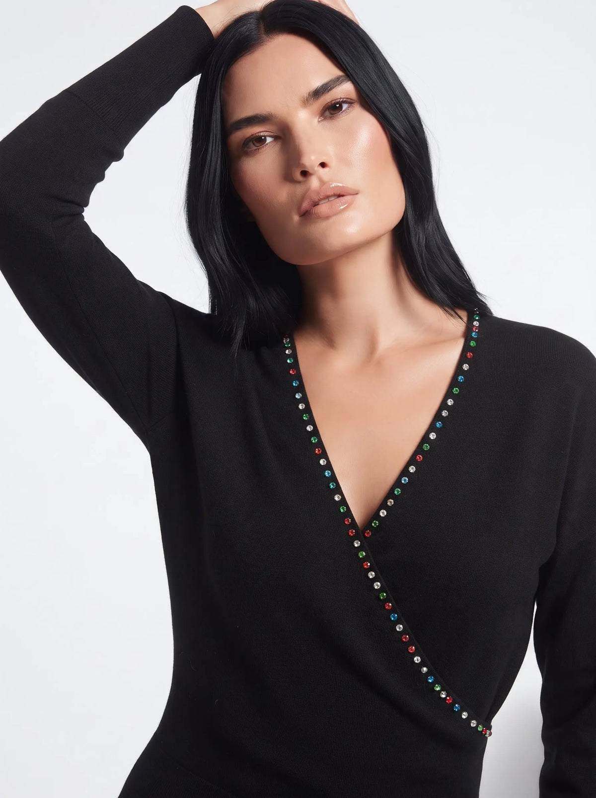Maglia incrocio con strass DORABELLA