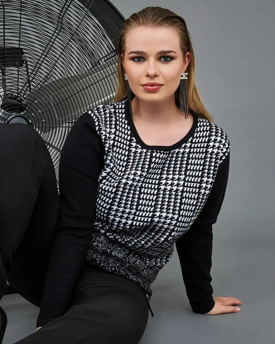 Maglia jacquard BLACK DORABELLA PIU'