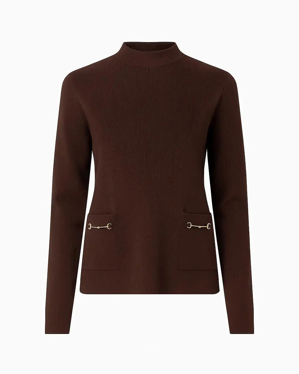 Maglia lupetto a costina con accessori DORABELLA