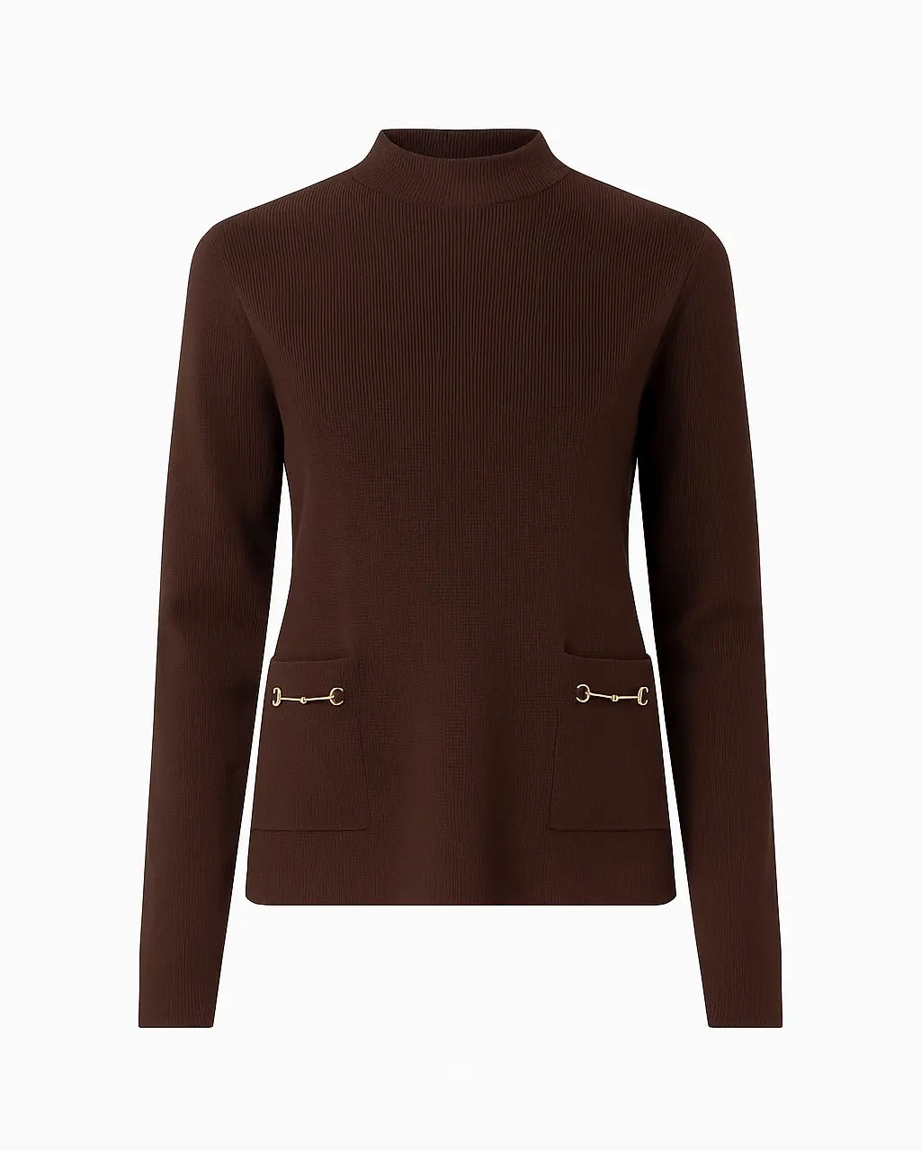 Maglia lupetto a costina con accessori DORABELLA