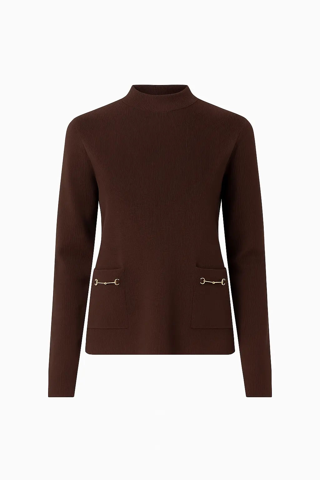 Maglia lupetto a costina con accessori DORABELLA