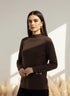 Maglia lupetto a costina con accessori DORABELLA