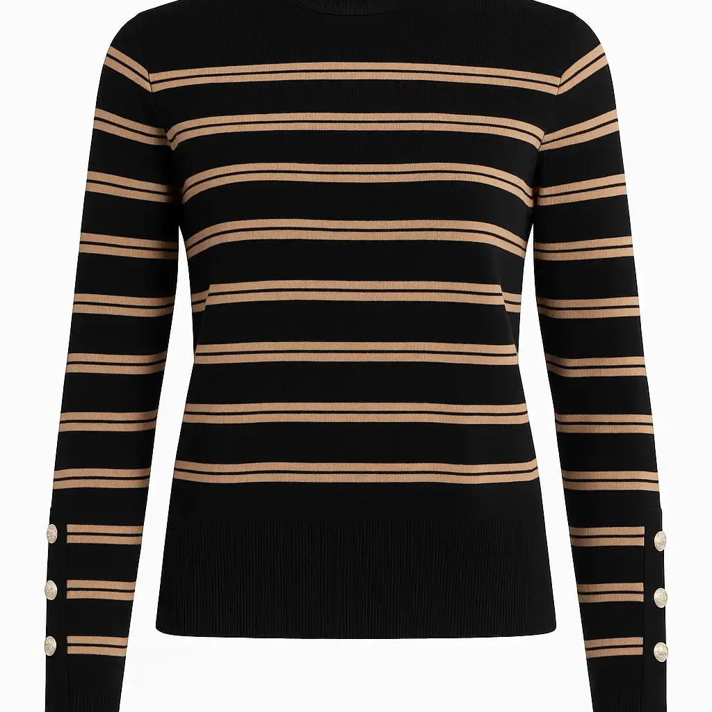 Maglia lupetto a righe DORABELLA XL / Nero