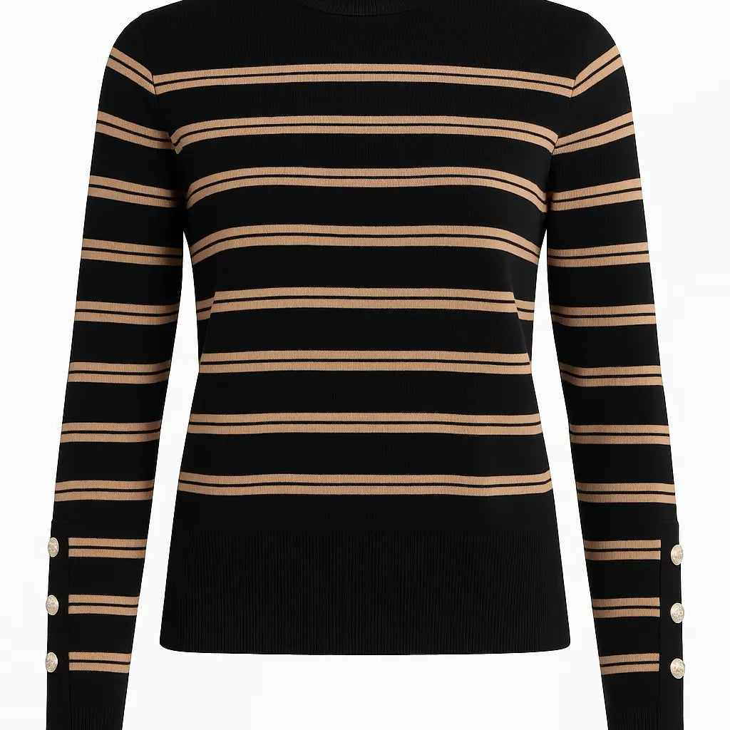 Maglia lupetto a righe DORABELLA XL / Nero