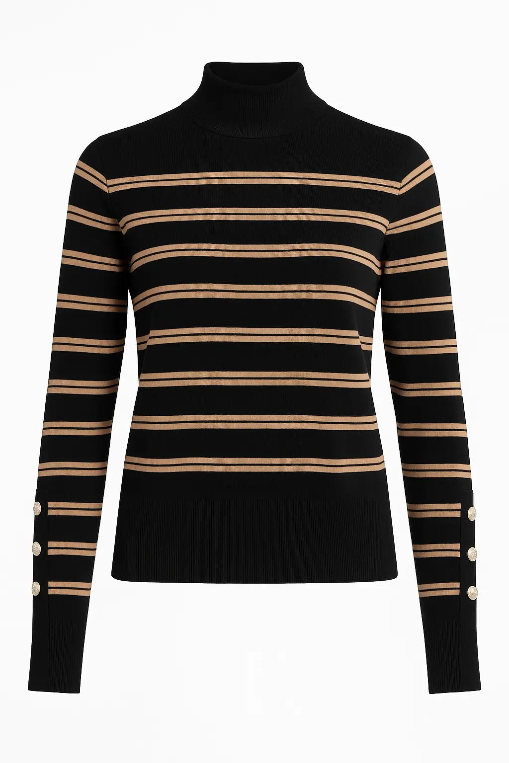 Maglia lupetto a righe DORABELLA XL / Nero