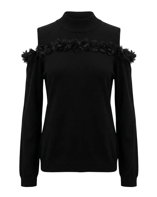 Maglia lupetto con applicazione floreale DORABELLA