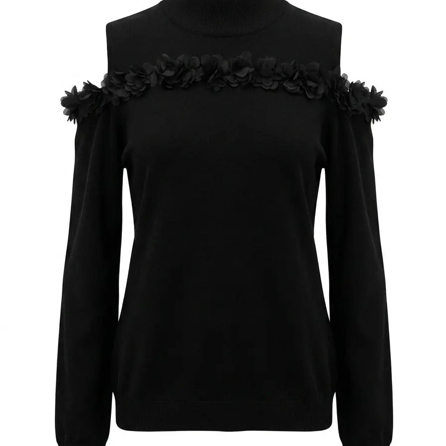 Maglia lupetto con applicazione floreale DORABELLA
