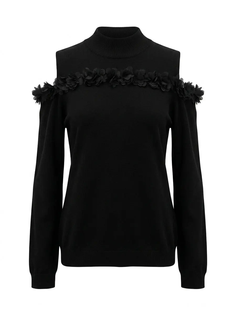 Maglia lupetto con applicazione floreale DORABELLA