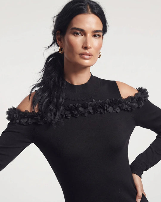 Maglia lupetto con applicazione floreale DORABELLA
