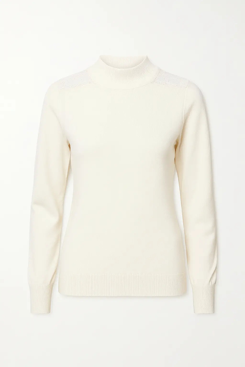 Maglia lupetto con applicazione in pizzo DORABELLA