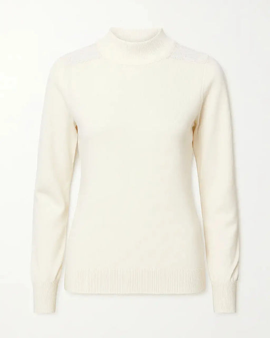 Maglia lupetto con applicazione in pizzo DORABELLA