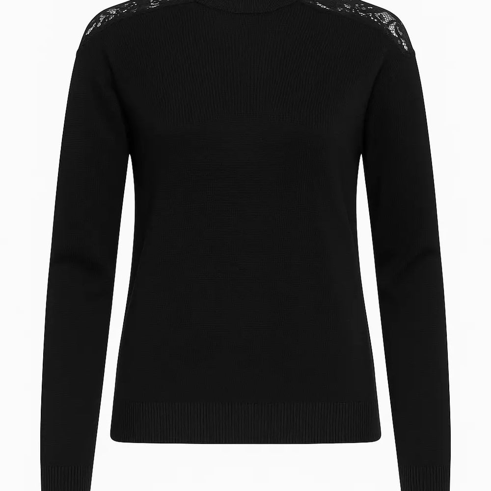 Maglia lupetto con applicazione in pizzo DORABELLA