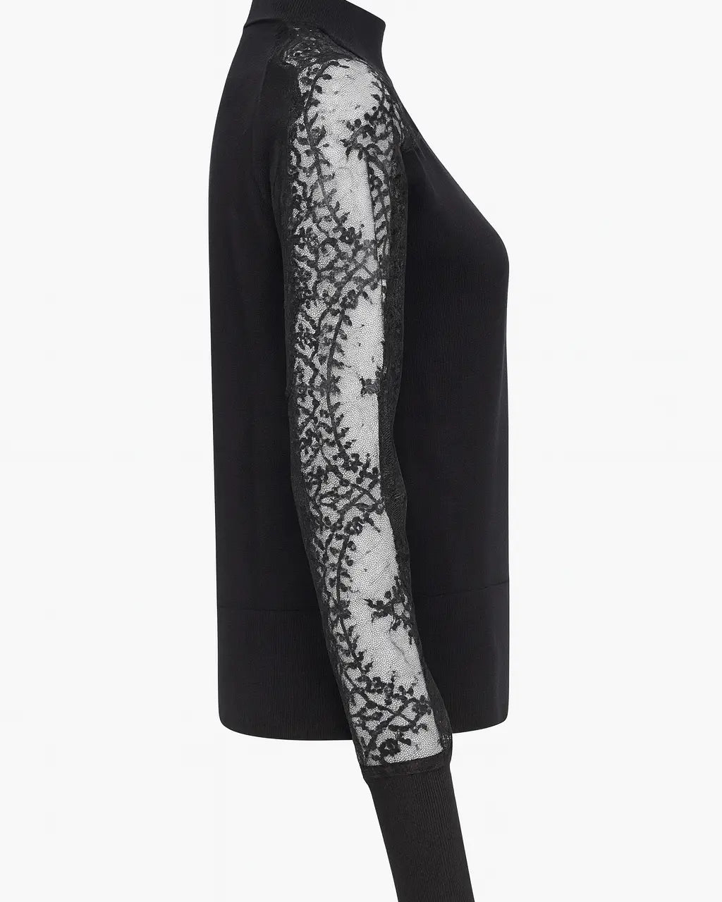 Maglia lupetto con maniche in pizzo DORABELLA