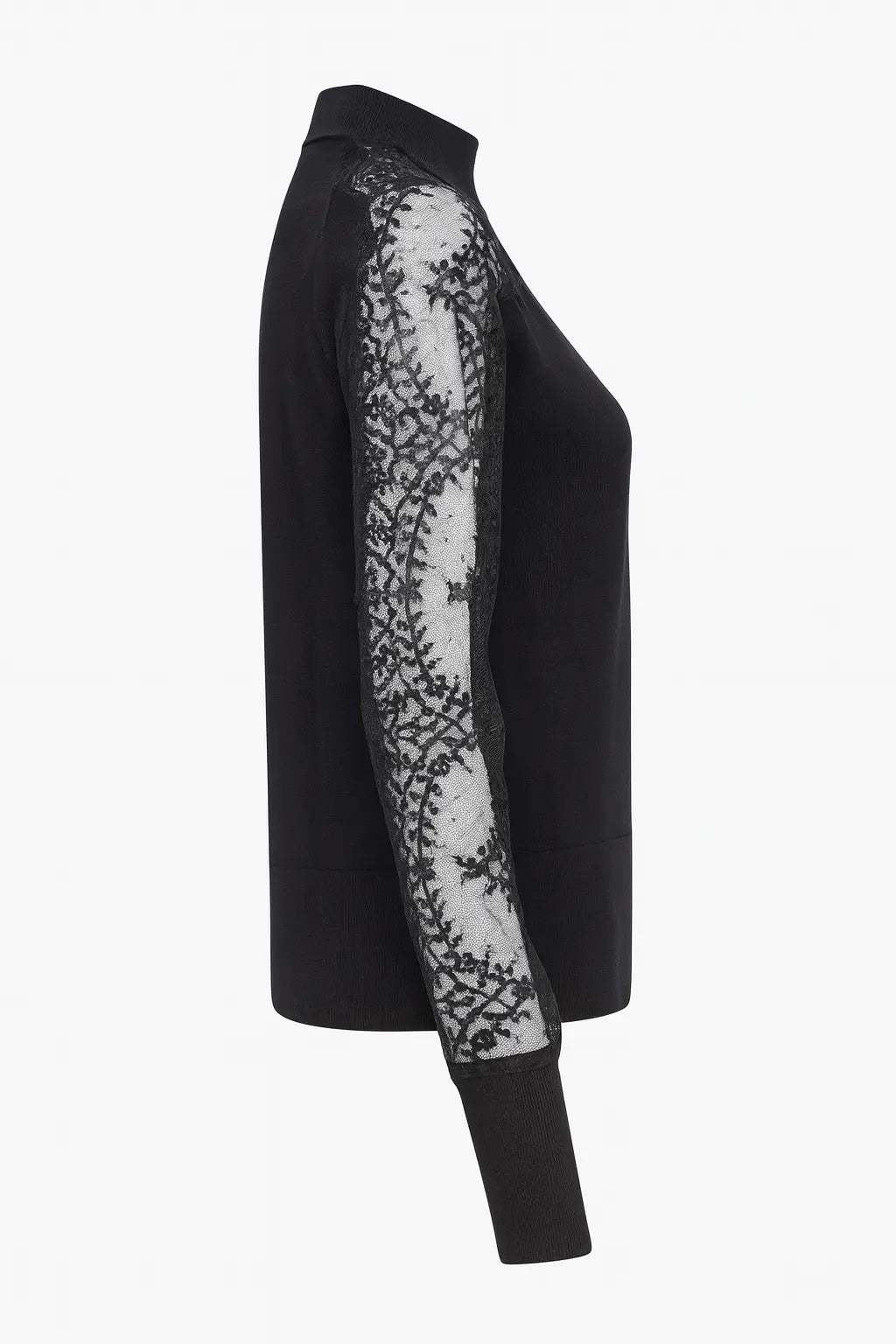 Maglia lupetto con maniche in pizzo DORABELLA