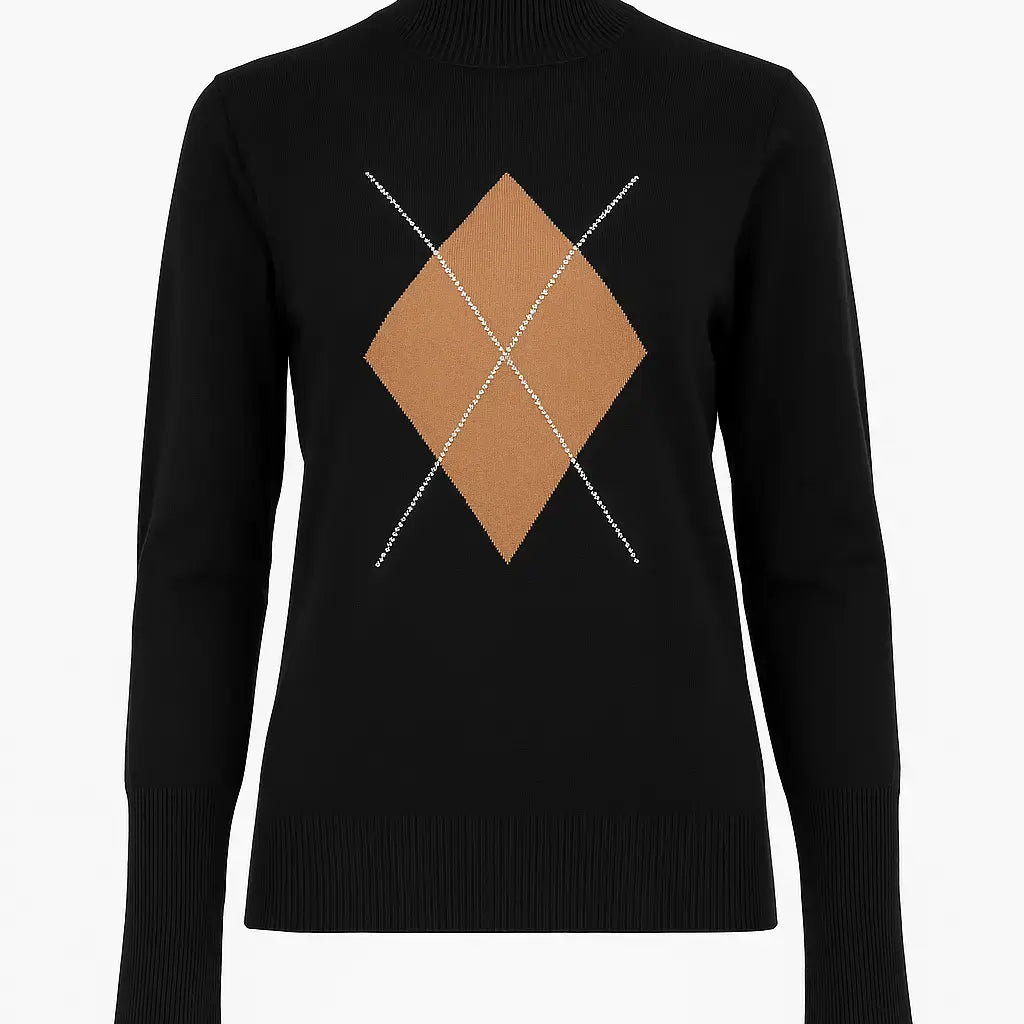 Maglia lupetto con rombo e applicazioni DORABELLA