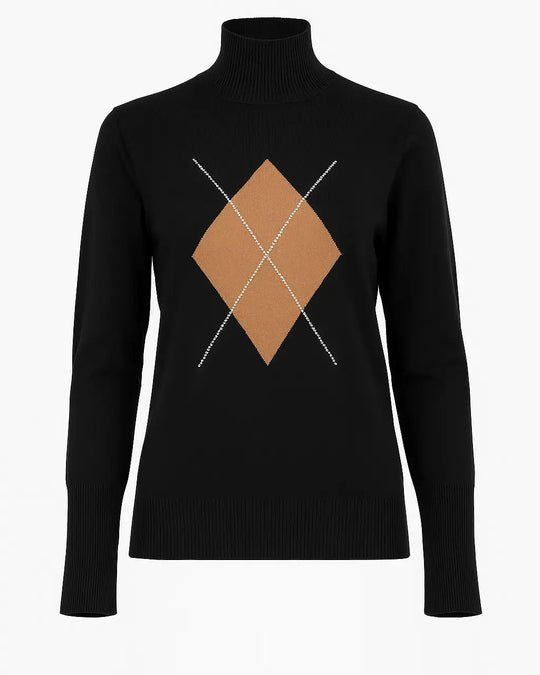 Maglia lupetto con rombo e applicazioni DORABELLA