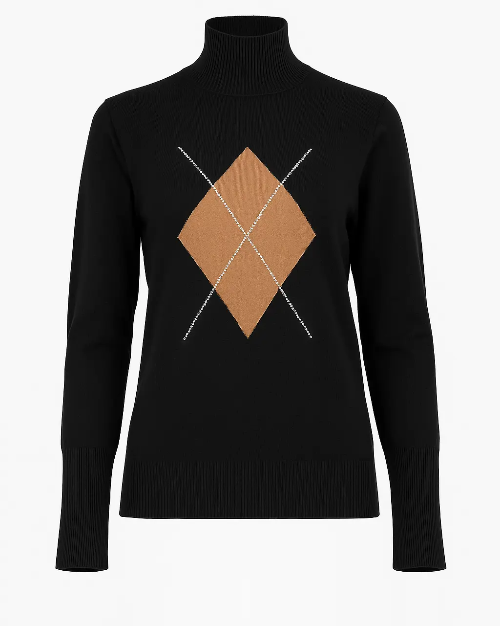 Maglia lupetto con rombo e applicazioni DORABELLA