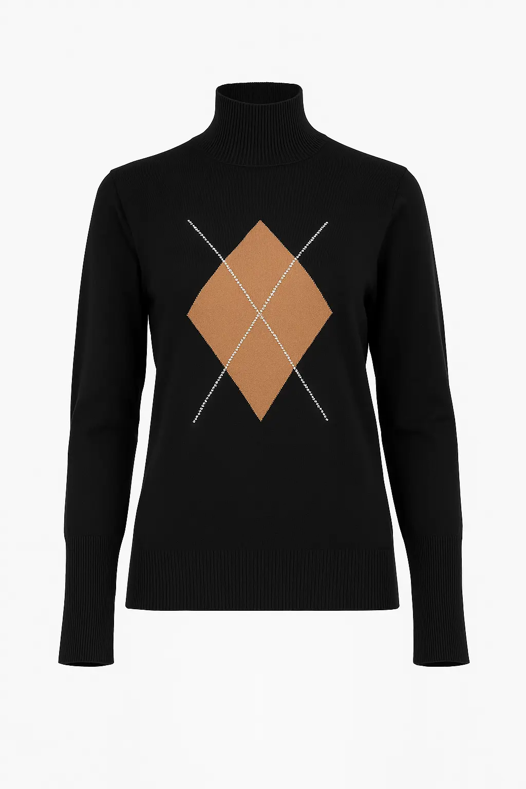 Maglia lupetto con rombo e applicazioni DORABELLA