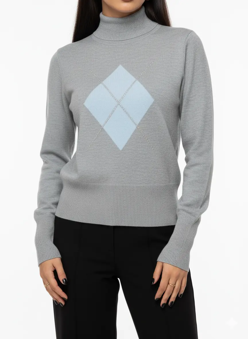 Maglia lupetto con rombo e applicazioni DORABELLA