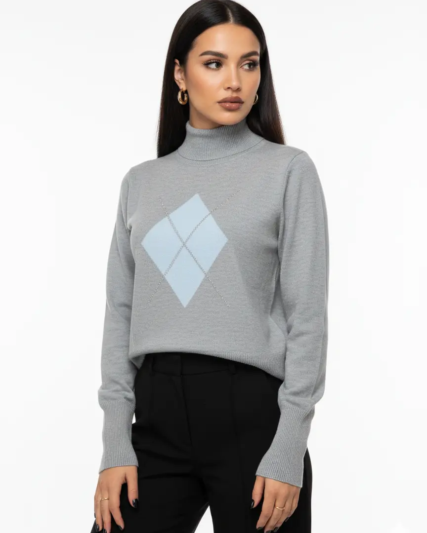 Maglia lupetto con rombo e applicazioni DORABELLA