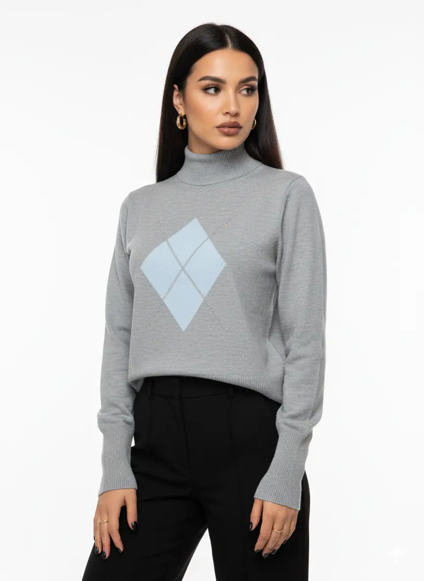 Maglia lupetto con rombo e applicazioni DORABELLA