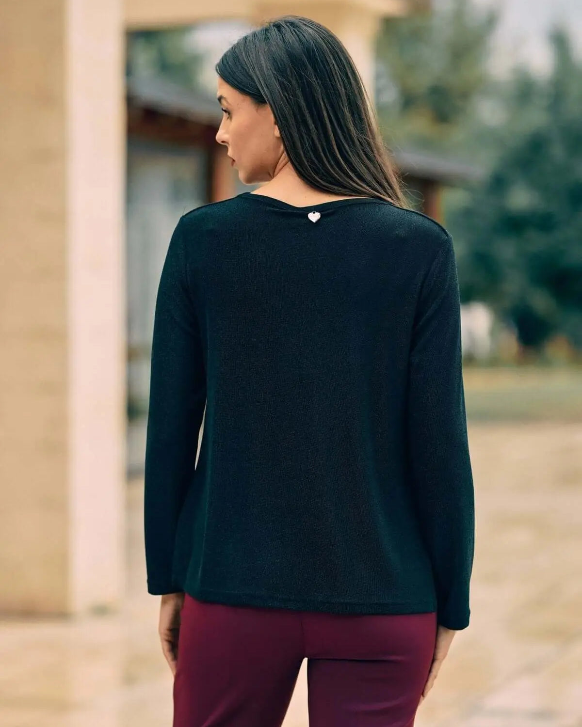 Maglia lurex con scollo jabot NERO DORABELLA