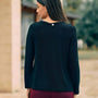 Maglia lurex con scollo jabot NERO DORABELLA