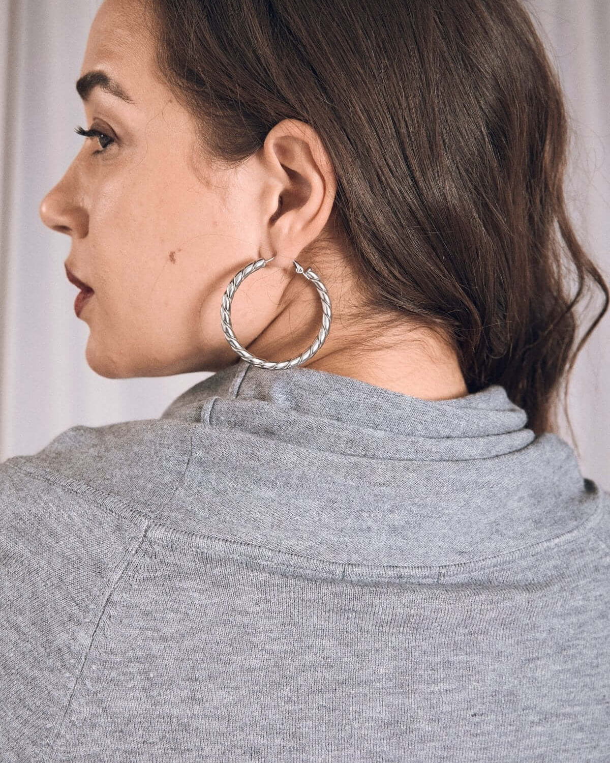 Maglia manica raglan con collo alto e coulisse ANTRACITE DORABELLA