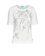 Maglia mezze maniche con ricamo in paillettes BIANCO DORABELLA