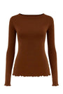 T-shirt manica lunga in lana e cashmere DORABELLA Cacao / XXL