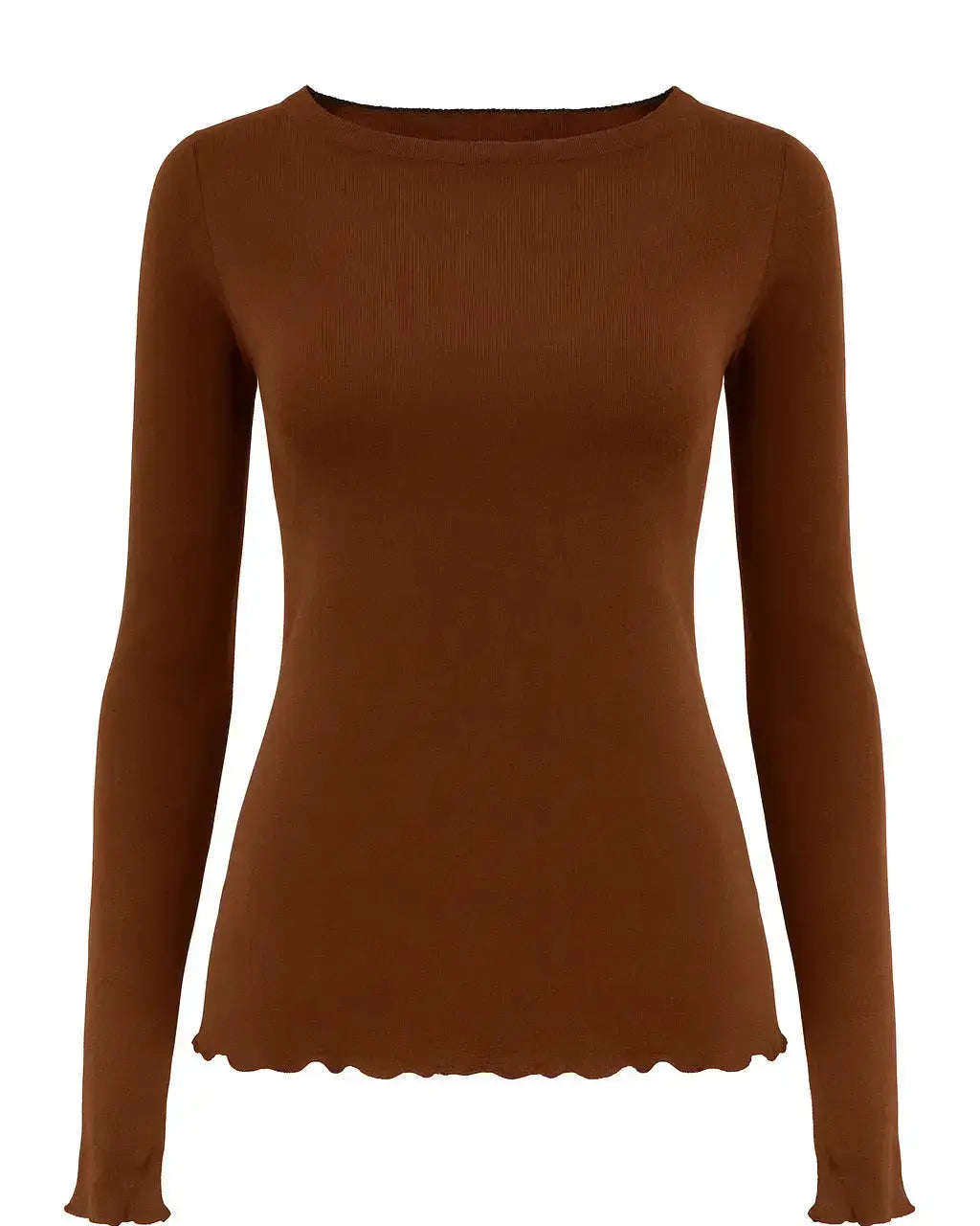 T-shirt manica lunga in lana e cashmere DORABELLA Cacao / XXL