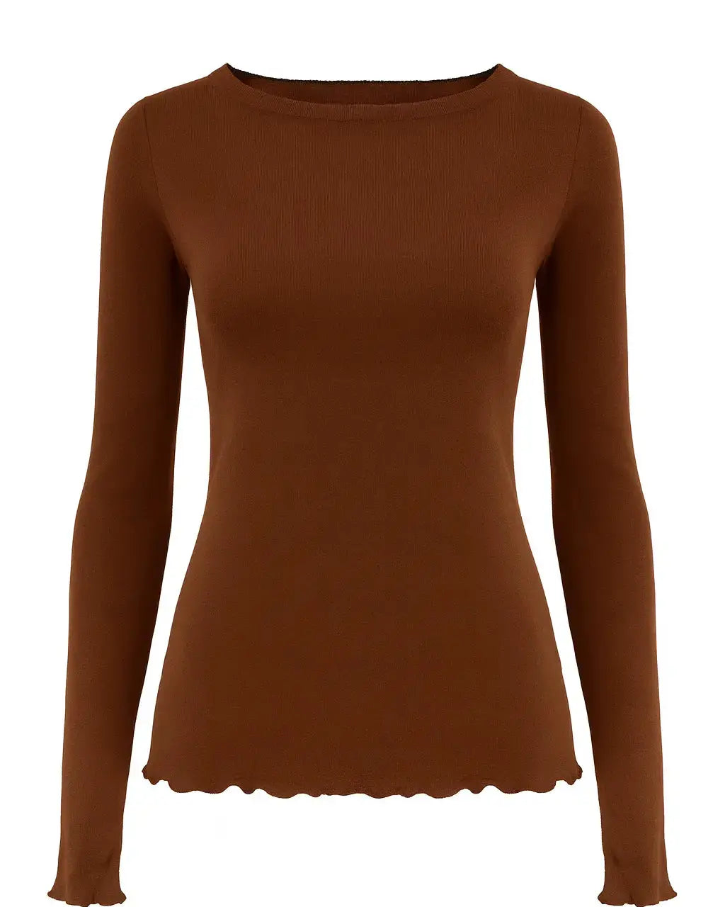 T-shirt manica lunga in lana e cashmere DORABELLA Cacao / XXL