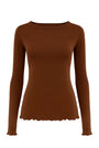 T-shirt manica lunga in lana e cashmere DORABELLA Cacao / XXL