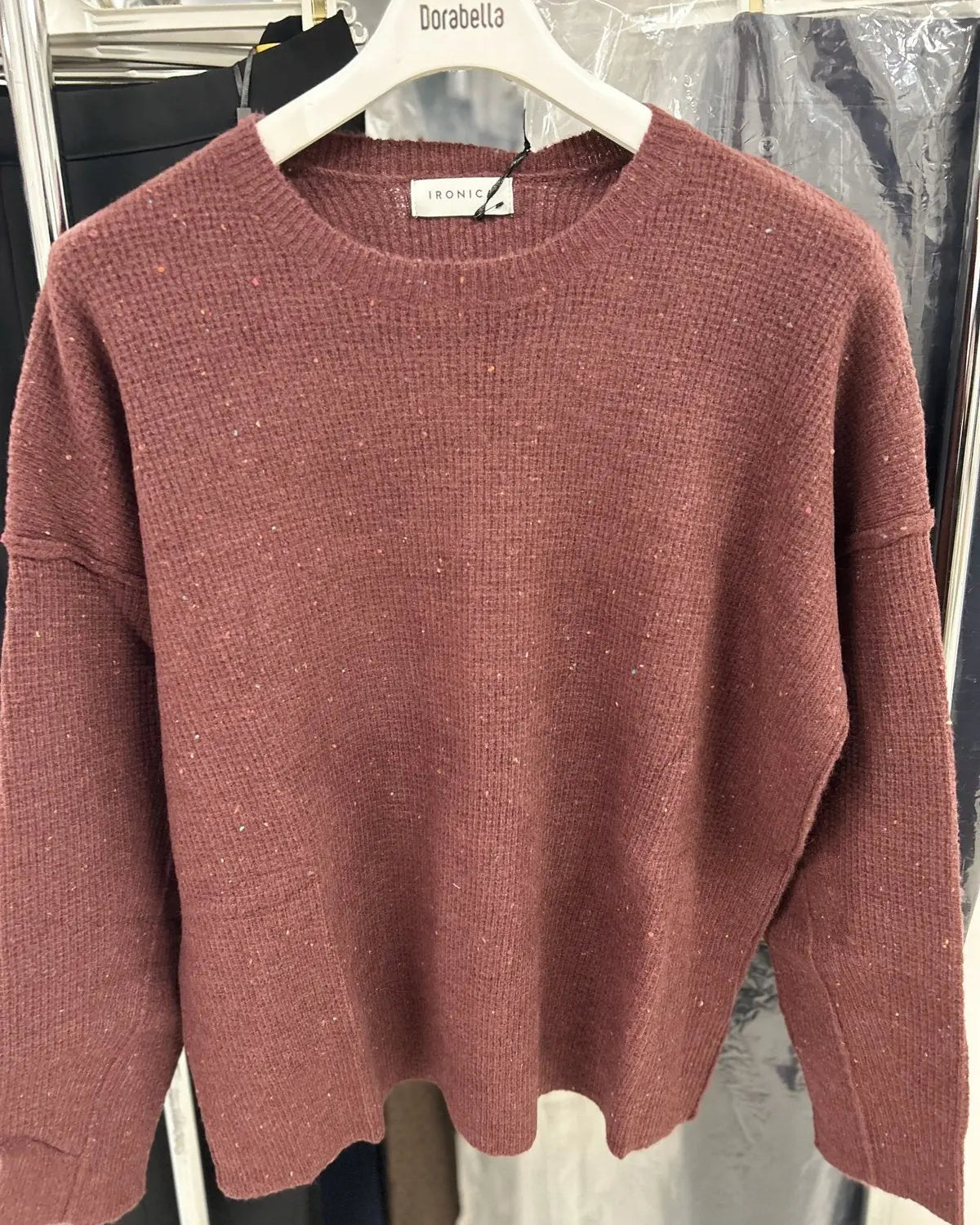 Maglia over girocollo VIOLA IRONICA