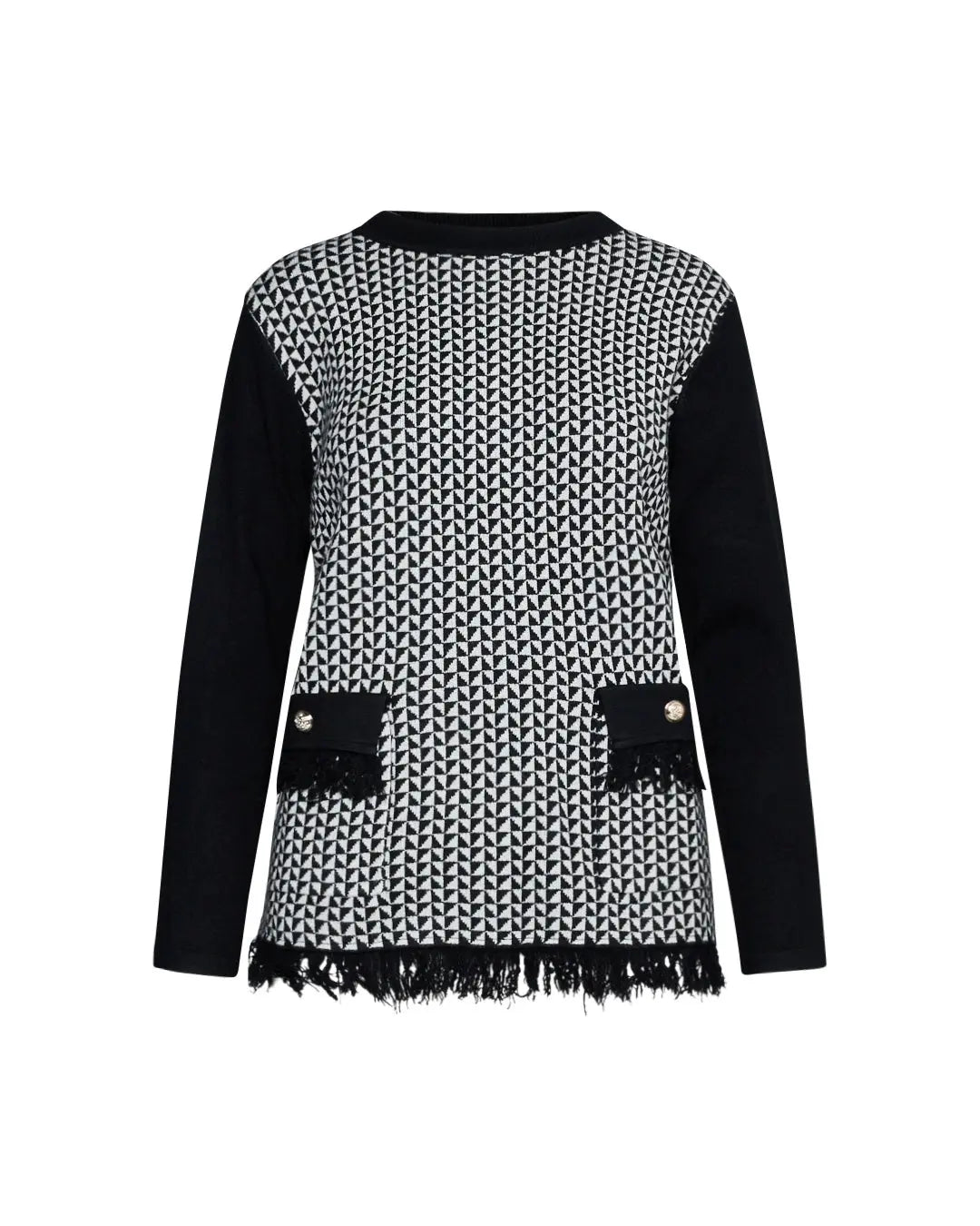 Maglia pattern geometrico NERO A DORABELLA